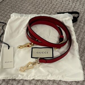 Gucci Leather Bag Strap with Gold Details